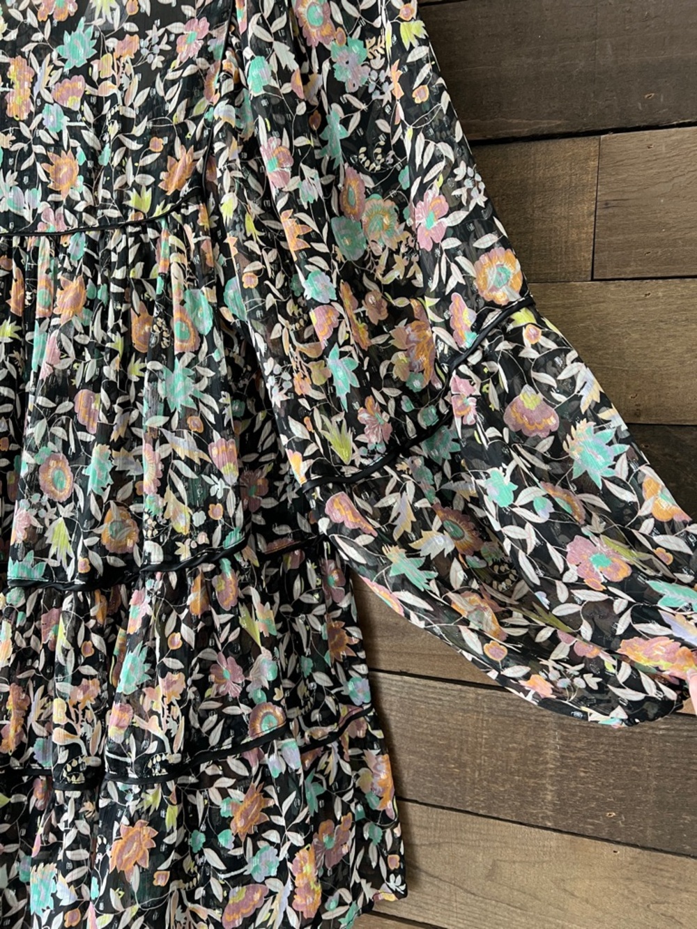 NWT Free People Women's Free Swinging Floral-Print Chiffon Mini Dress Size Small - Picture 7 of 7